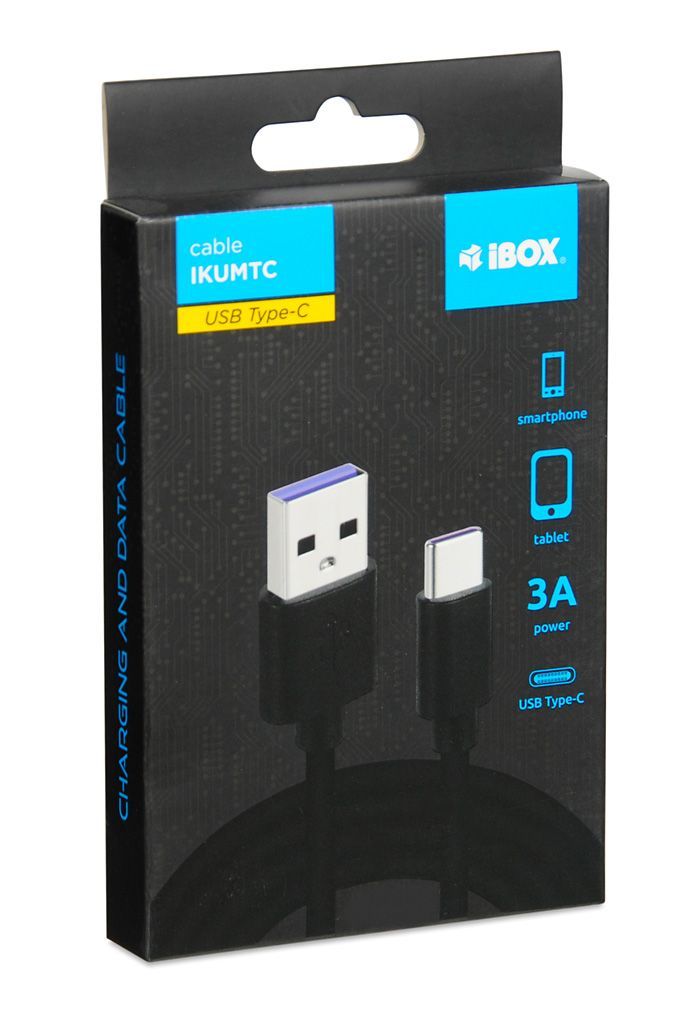 iBox IKUMTC USB-A - USB-C Cable 1m Black