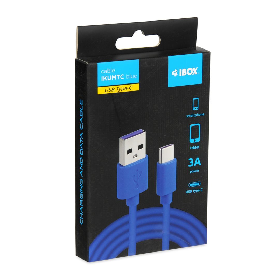 iBox IKUMTCB USB-A - USB-C Cable 1m Blue