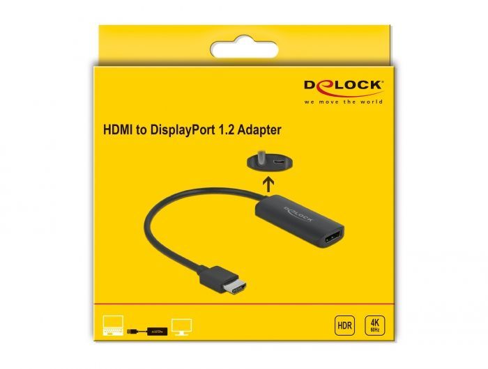 DeLock Adapter HDMI-A male > Displayport female