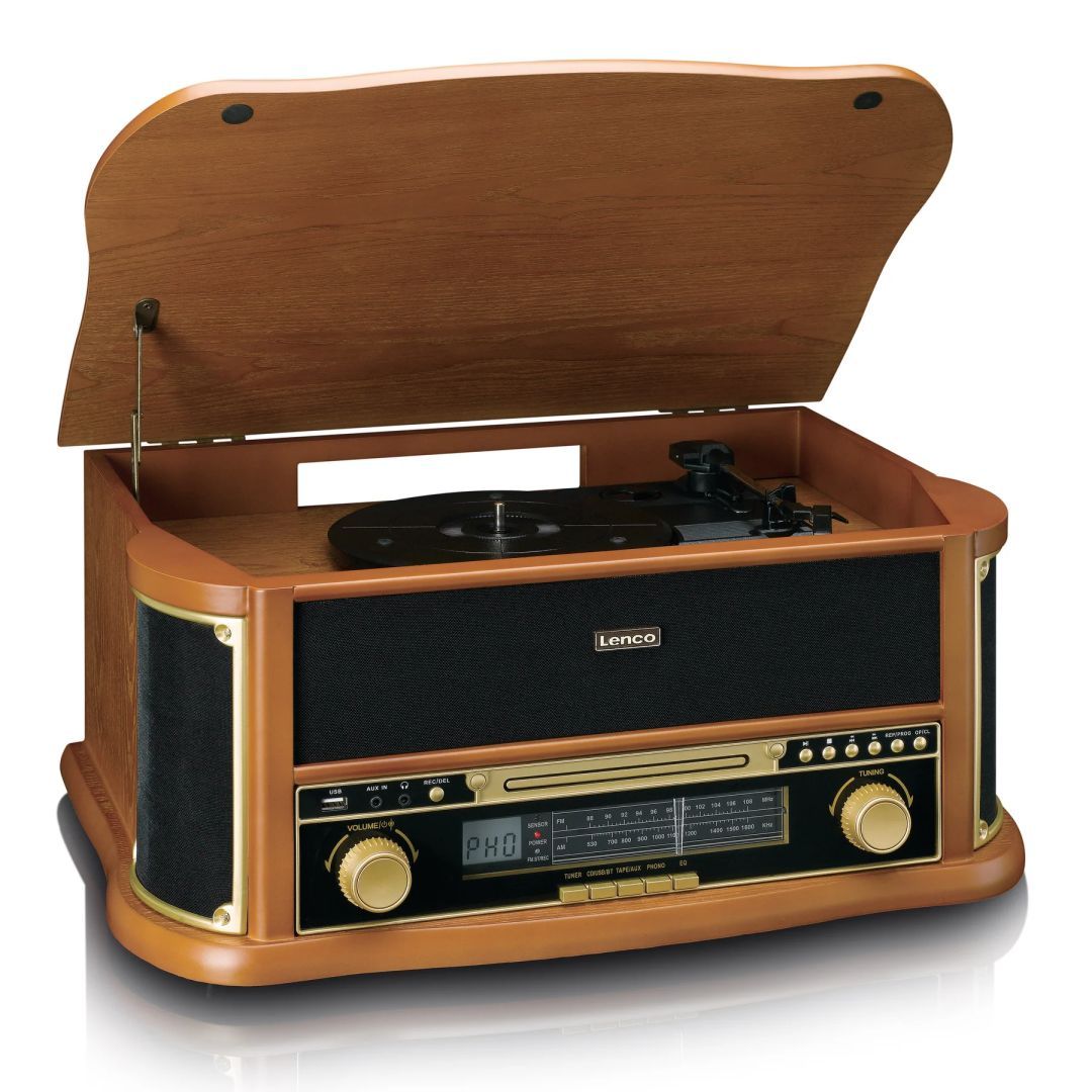 Lenco TCD-2551 Retro Turntable with Bluetooth Wood