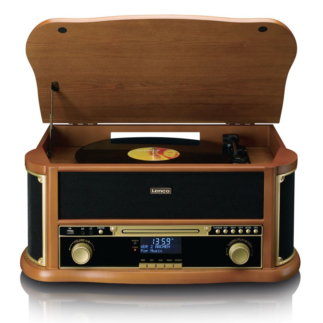 Lenco TCD-2571 Retro Turntable with Bluetooth Wood