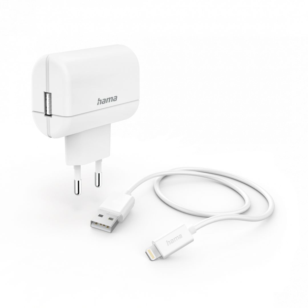 Hama Charger USB 12W+Lightning White