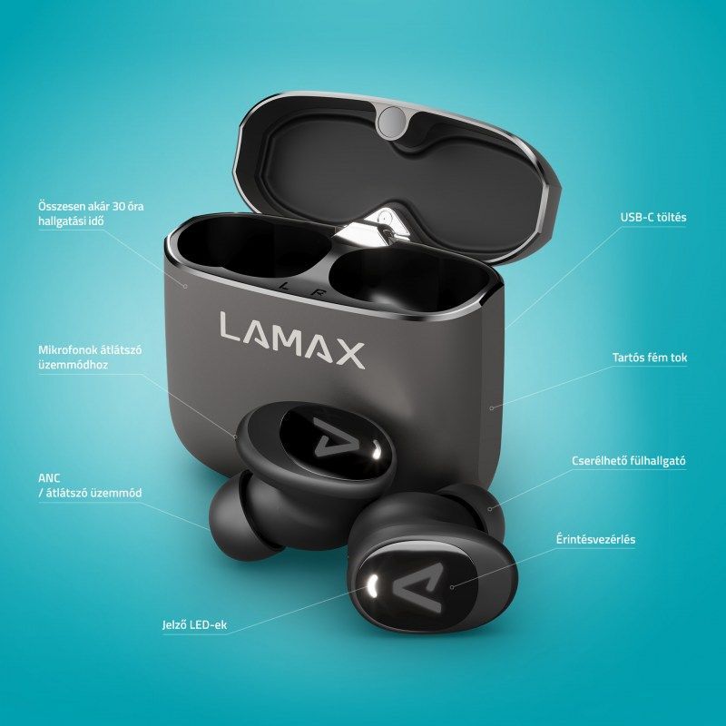 Lamax SteelDots3 ANC Bluetooth Headset Black