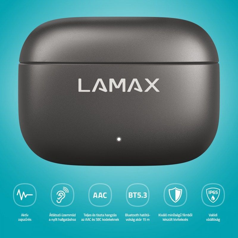 Lamax SteelClips1 ANC Bluetooth Headset Black