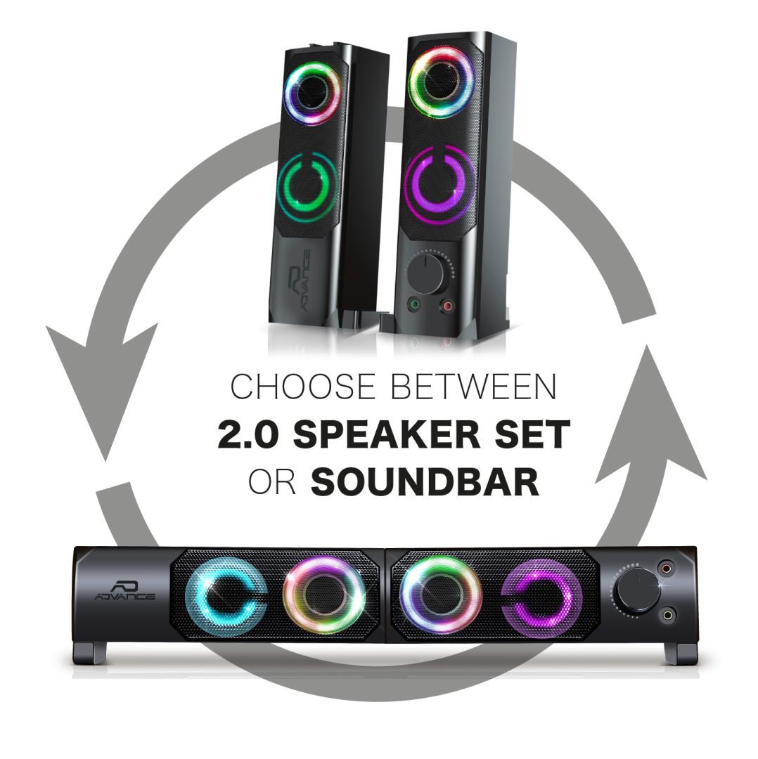 Advance Soundphonics 6W RMS RGB Speaker Black