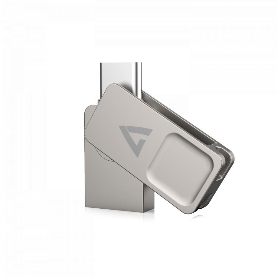 V7 64GB Flash Drive USB3.2 + Type-C Silver