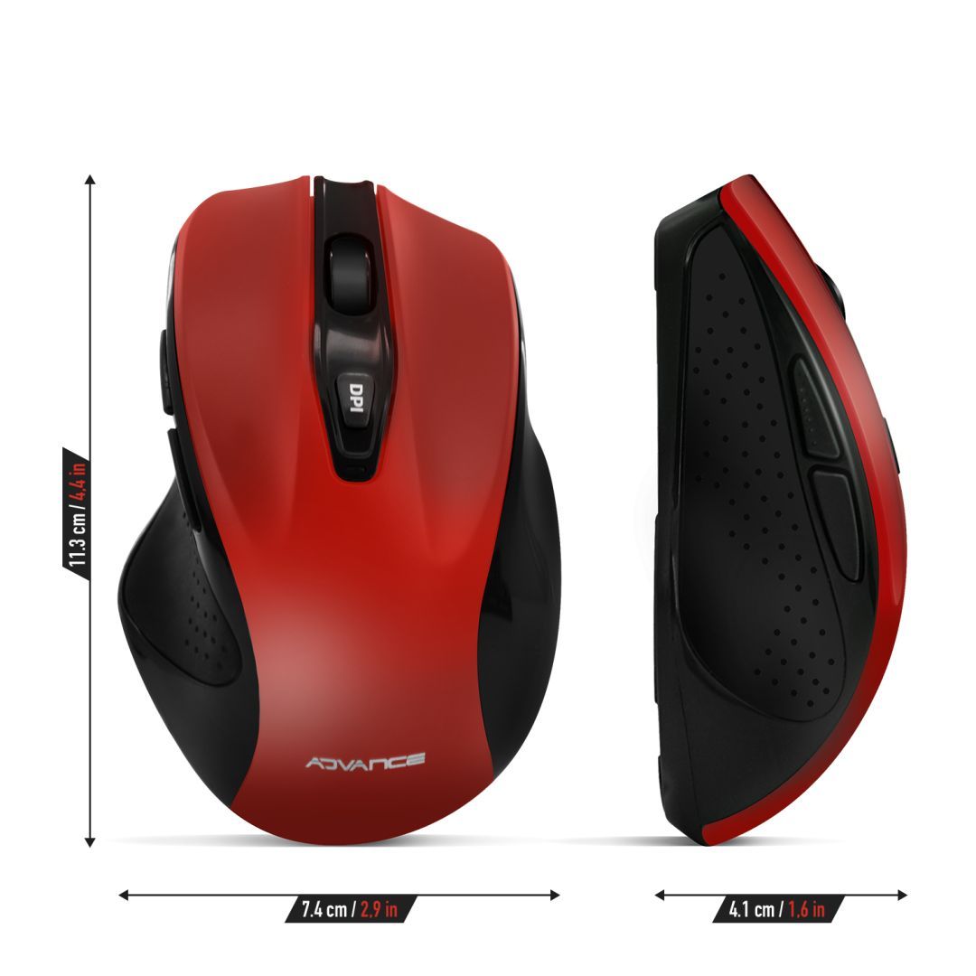 Advance Shape 6D Wireless Mouse Red