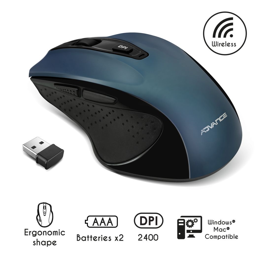 Advance Shape 6D Wireless Mouse Blue