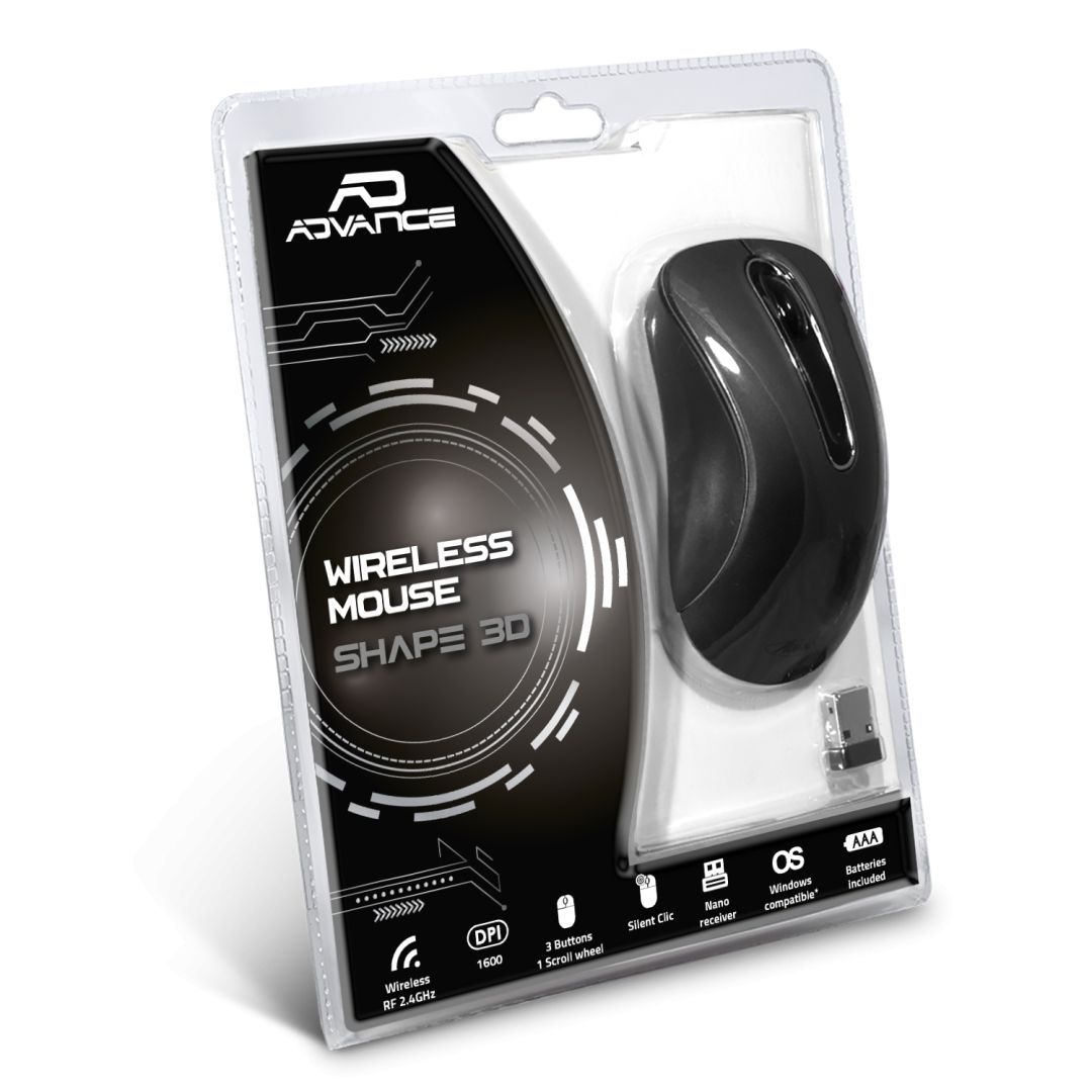 Advance Shape 3D Wireless Mouse Black