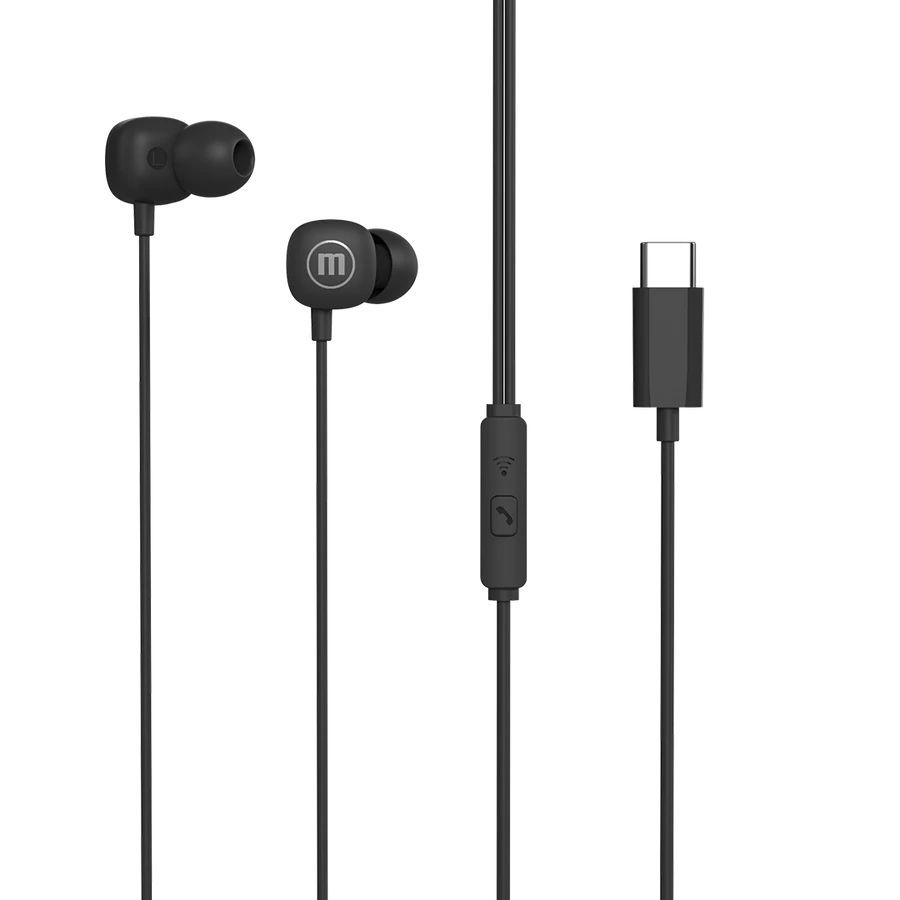 Maxell Square USB-C Earphones Black