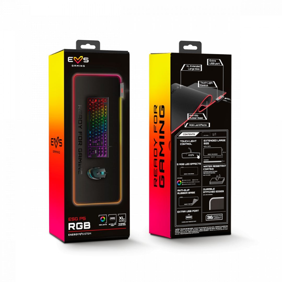 Energy Sistem ESG P5 RGB Gamer Egérpad Black