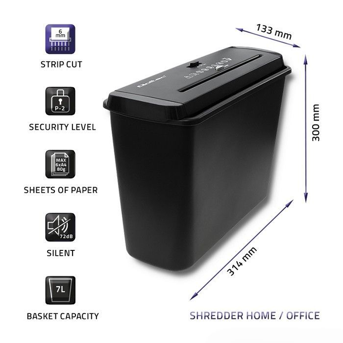 Qoltec Shredder Home & Office Iratmegsemmisítő Black