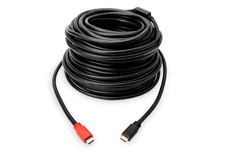 Assmann HDMI High Speed connection cable with Ethernet and signal amplifier 15m Black/Red