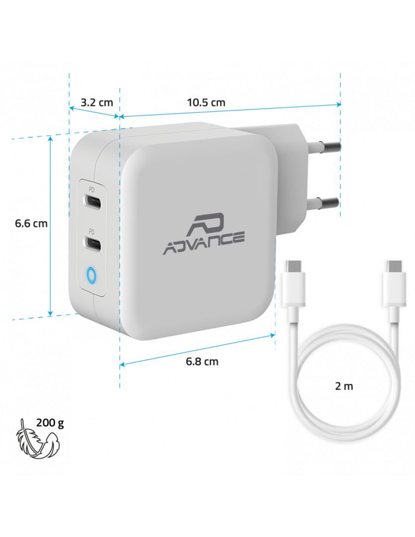 Advance PowerFlex Turbo 100W Wall Charger White