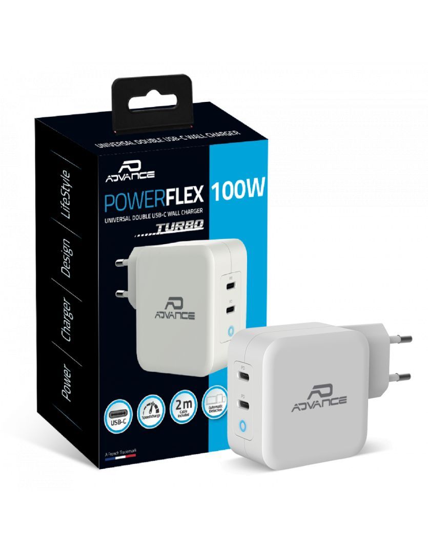 Advance PowerFlex Turbo 100W Wall Charger White