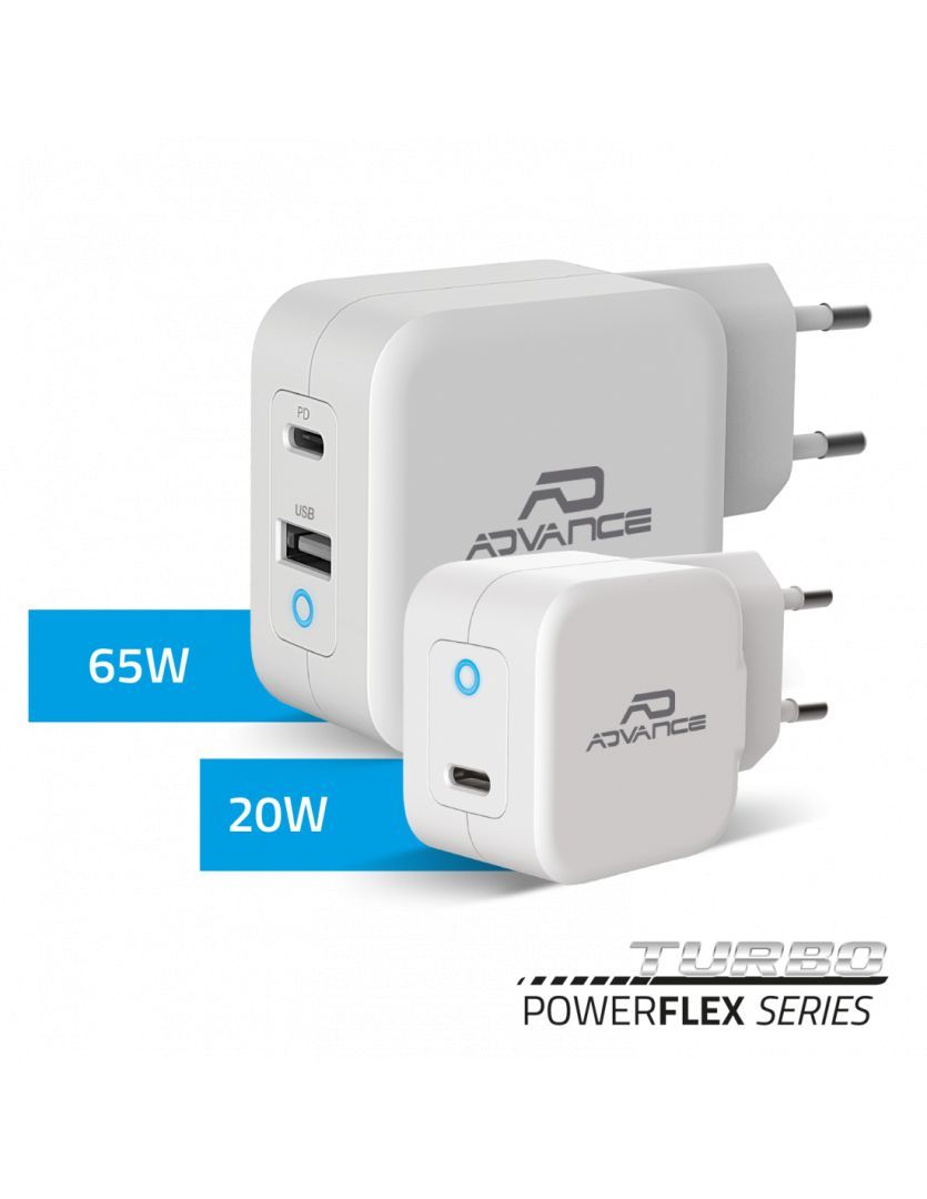 Advance PowerFlex Turbo 65W Wall Charger White