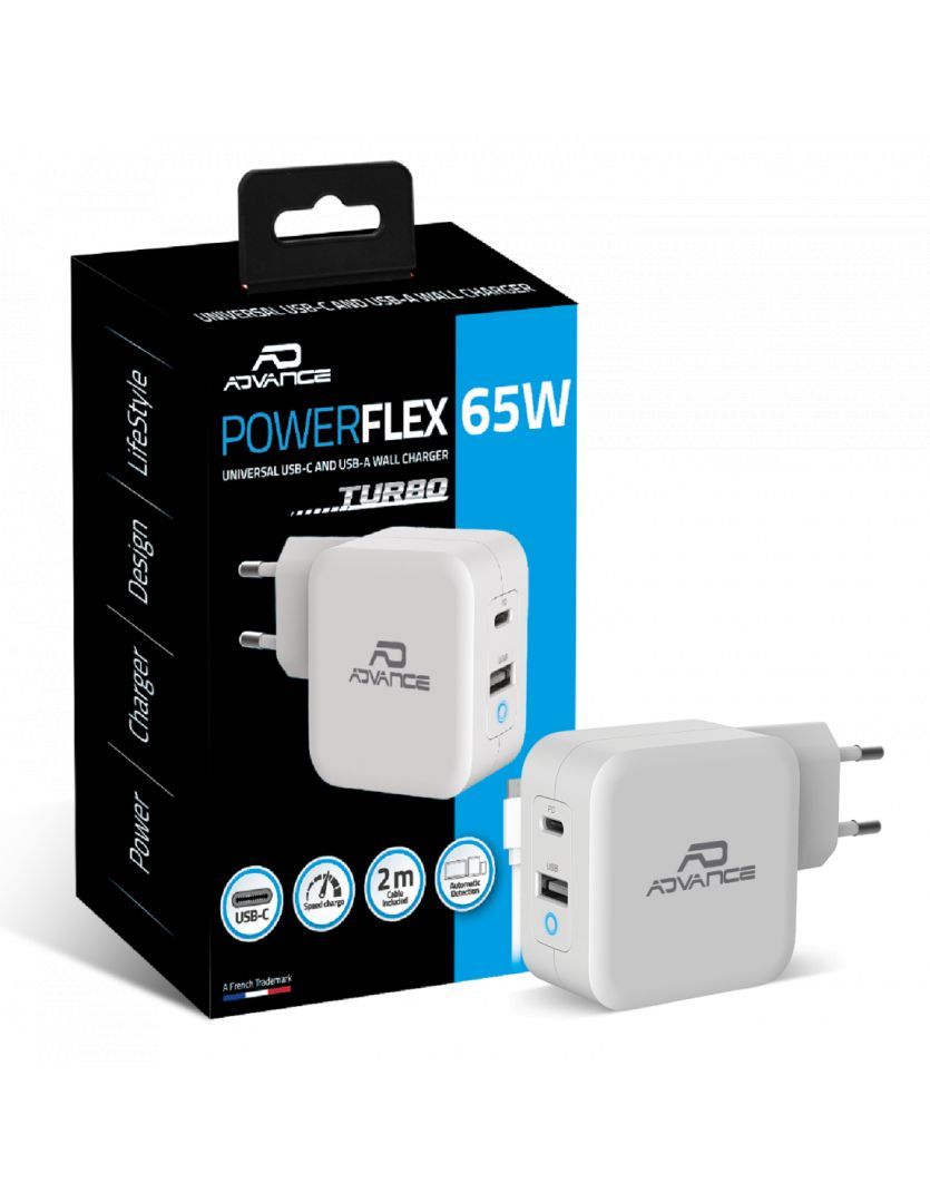 Advance PowerFlex Turbo 65W Wall Charger White