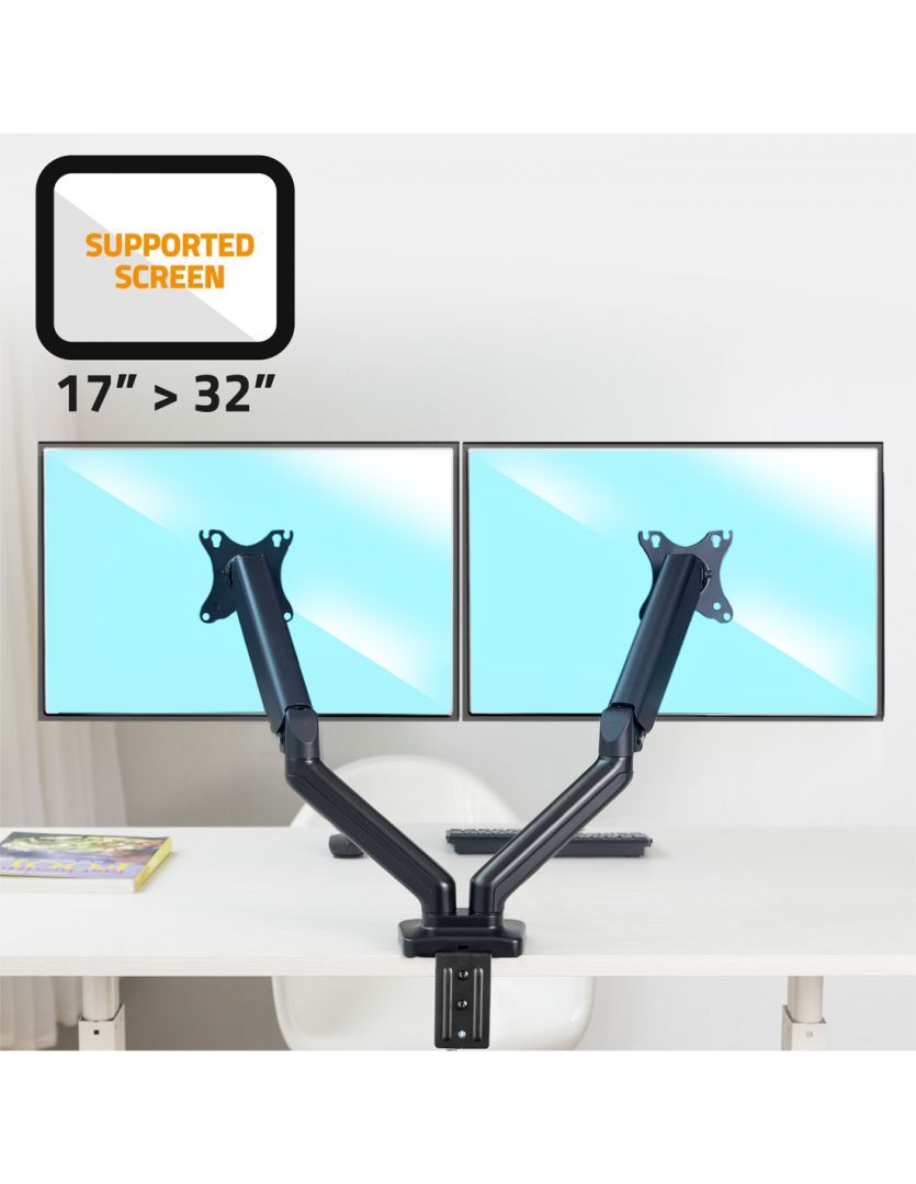 Advance MecaMount Dual 17"-32" Monitor Console Black