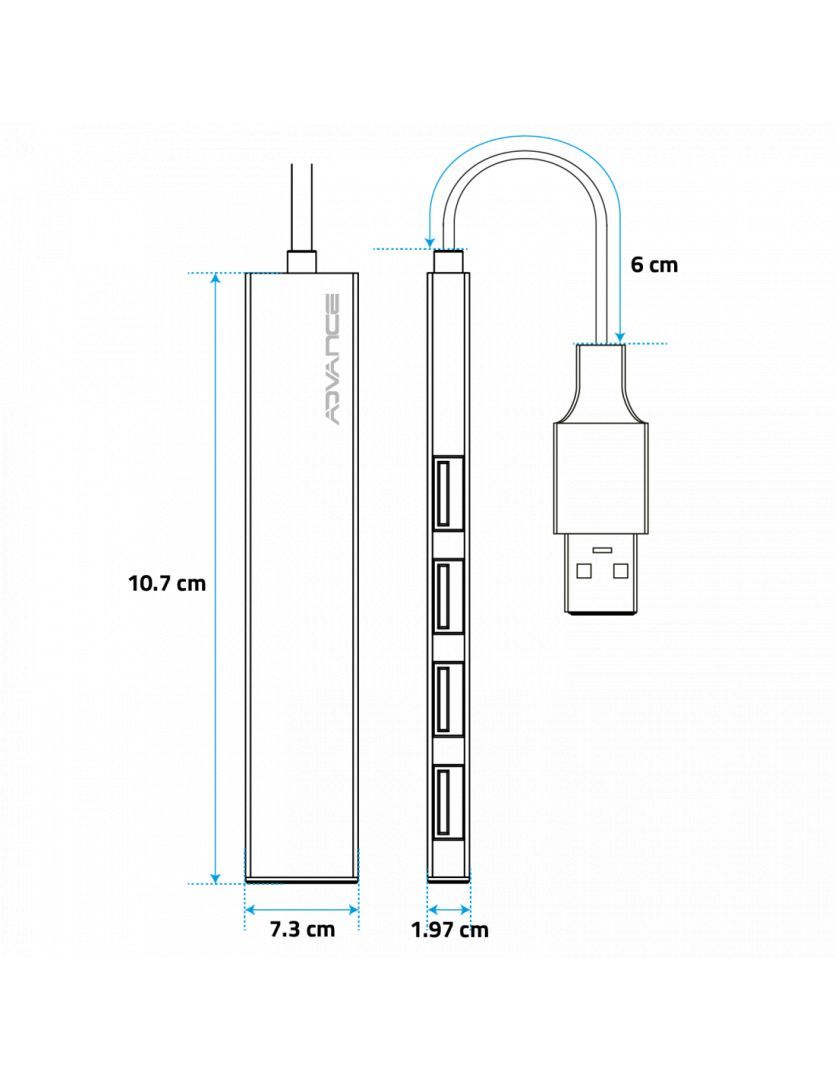 Advance Xpand Smart 4-Portos USB3.0 HUB Grey