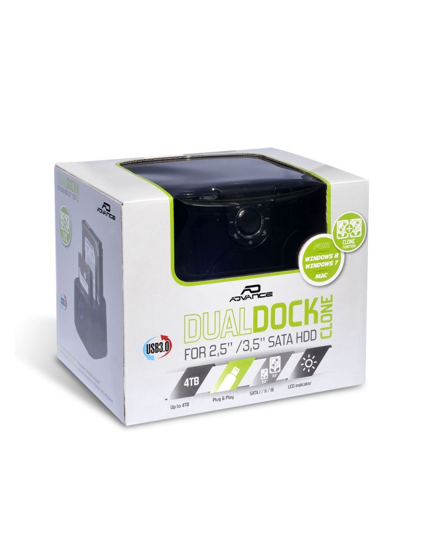 Advance DualDock Clone 2,5" / 3,5" USB3.0 Black