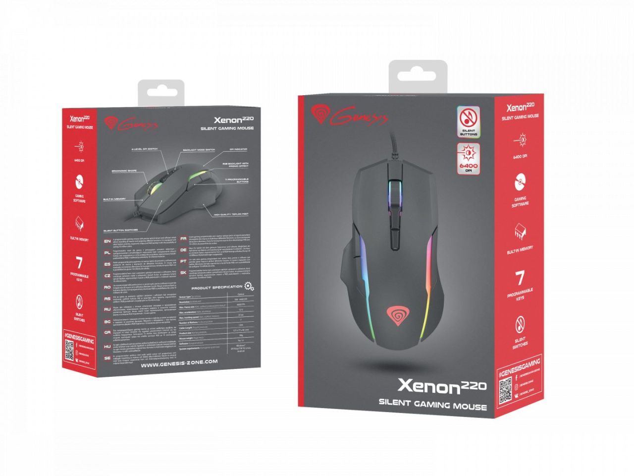 Natec Genesis Xenon 220 RGB Gaming mouse Black