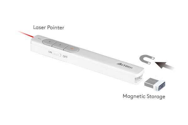 A4-Tech LP15 Wireless Presenter Red Laser White