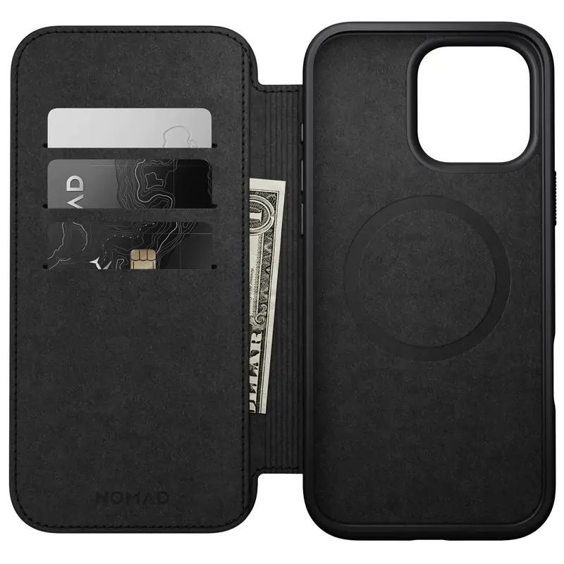 Nomad Leather Folio iPhone 16 Pro Max Black