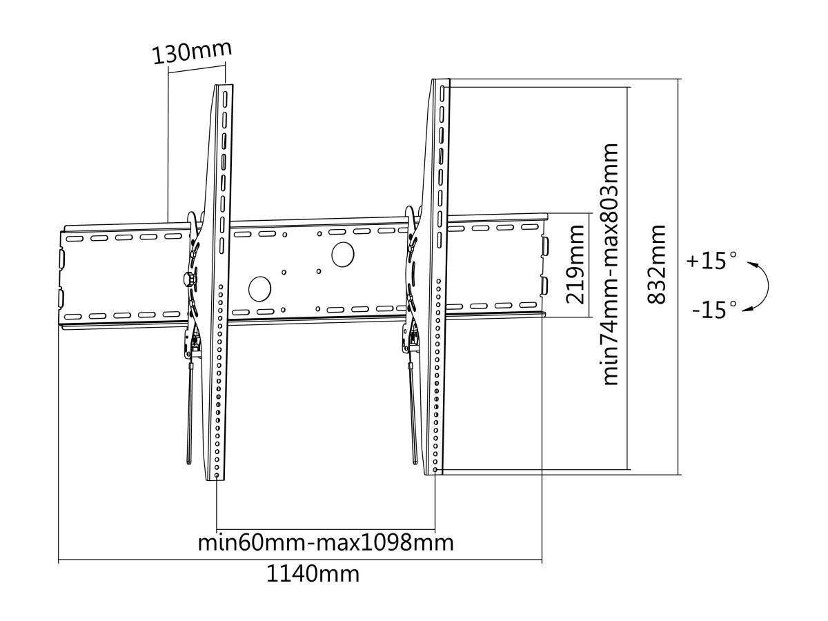 EQuip 60"-100" Tilt Curved TV Wall Mount Bracket