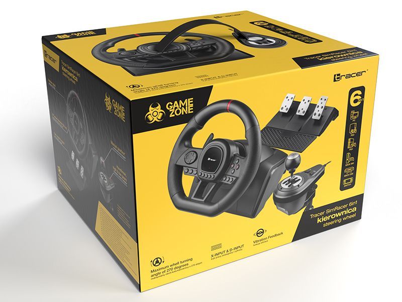 Tracer SimRacer USB Komány Black