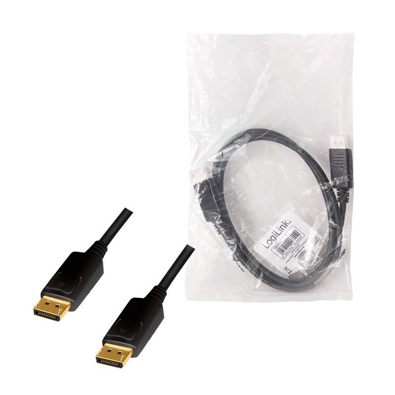 Logilink DisplayPort cable DP/M to DP/M 4K/60Hz CCS 1m Black