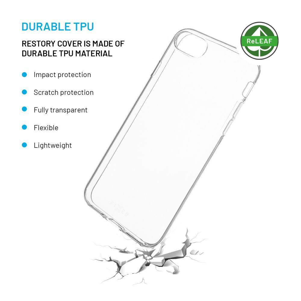 FIXED újrahasznosított anyagból készült AntiUV TPU hátlap Apple iPhone 7/8/SE (2020/2022) készülékhez, átlátszó