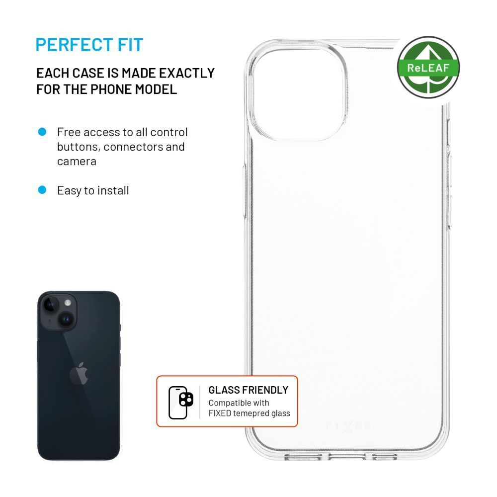 FIXED újrahasznosított anyagból készült AntiUV TPU hátlap Apple iPhone 15 Pro készülékhez, átlátszó