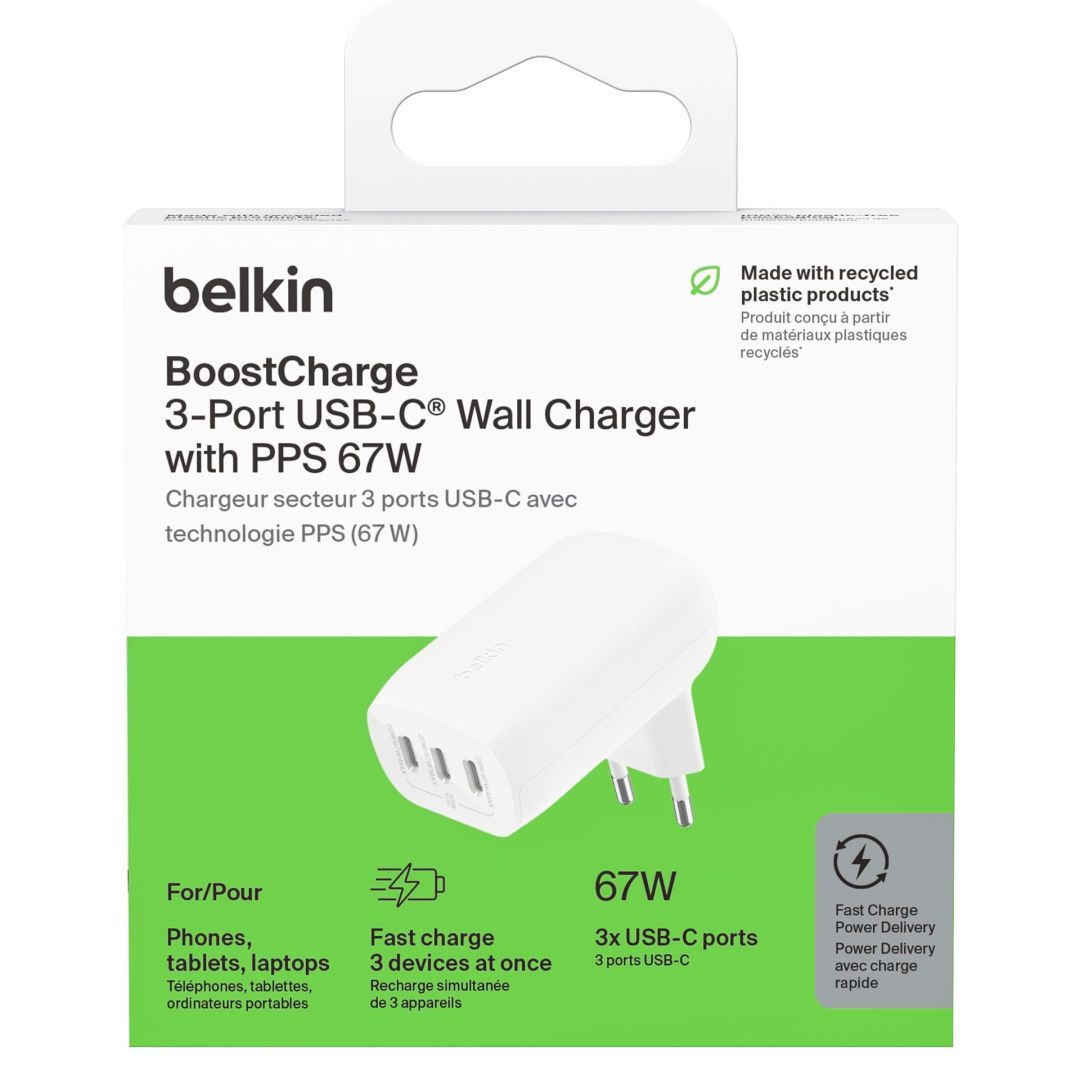 Belkin Boost Charge 67W with 3xUSB-C Ports White