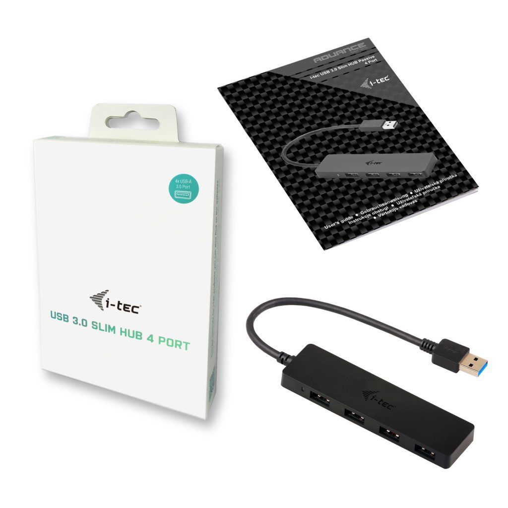 A4-Tech USB 3.0 Slim Passive HUB 4 Port Black