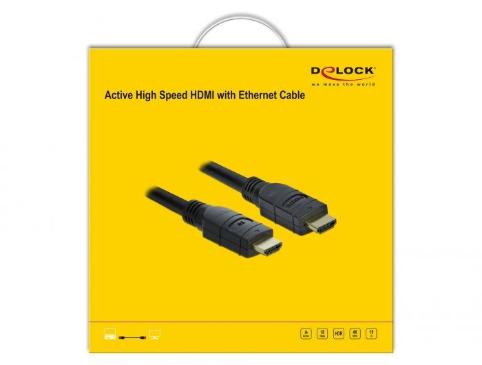 DeLock Active HDMI Cable 4K 60Hz 15m Black