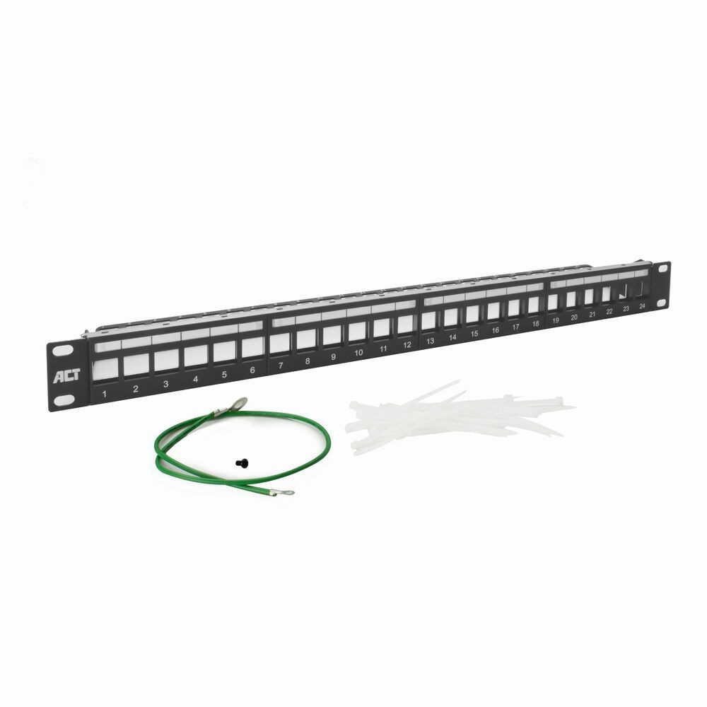 ACT 24-port Patch Panel 1U Black