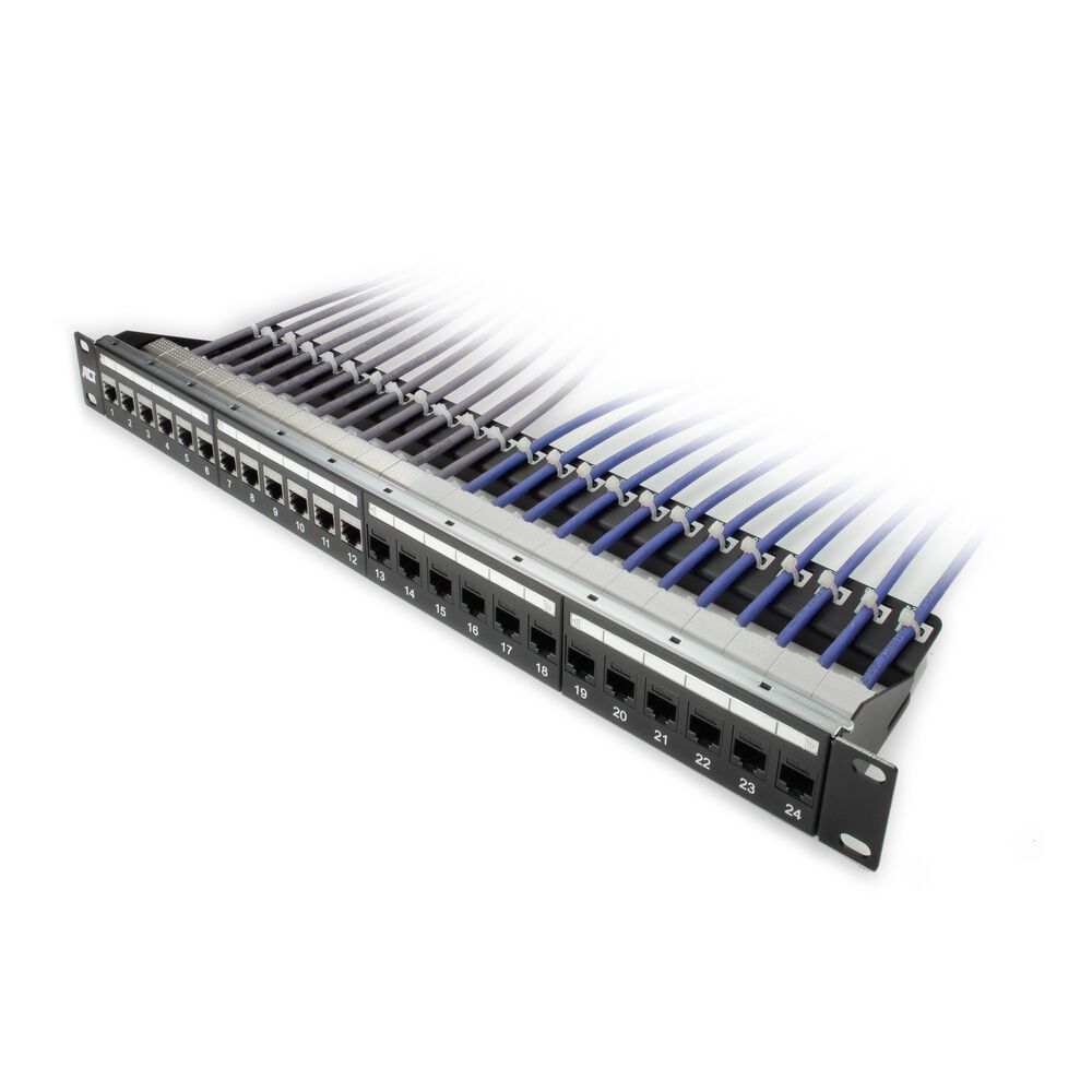 ACT 24-port Patch Panel 1U Black