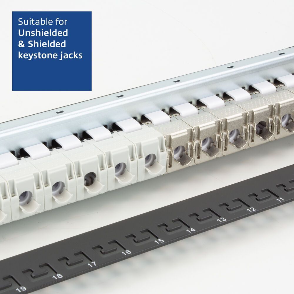 ACT 24-port Patch Panel 1U Black