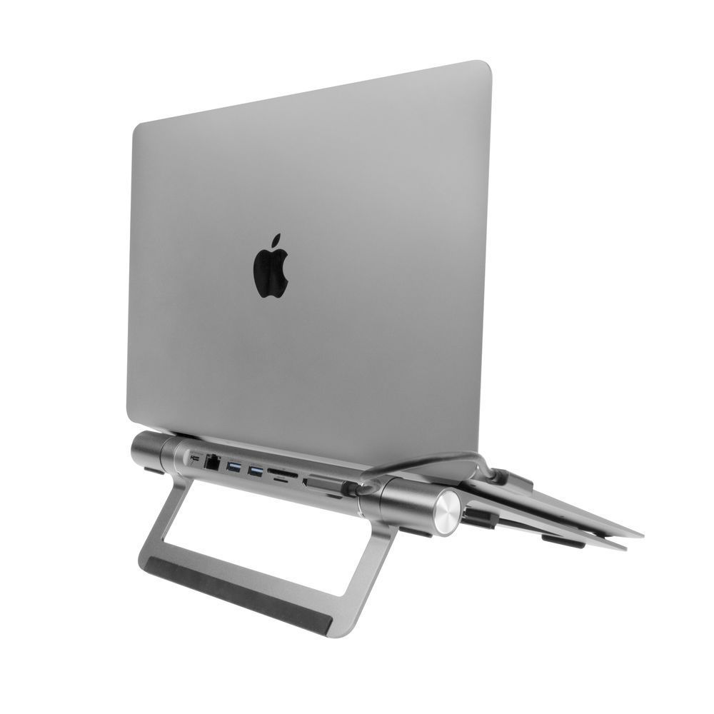 ACT AC8125 Laptop stand aluminium stepless height adjustable detachable USB-C docking station