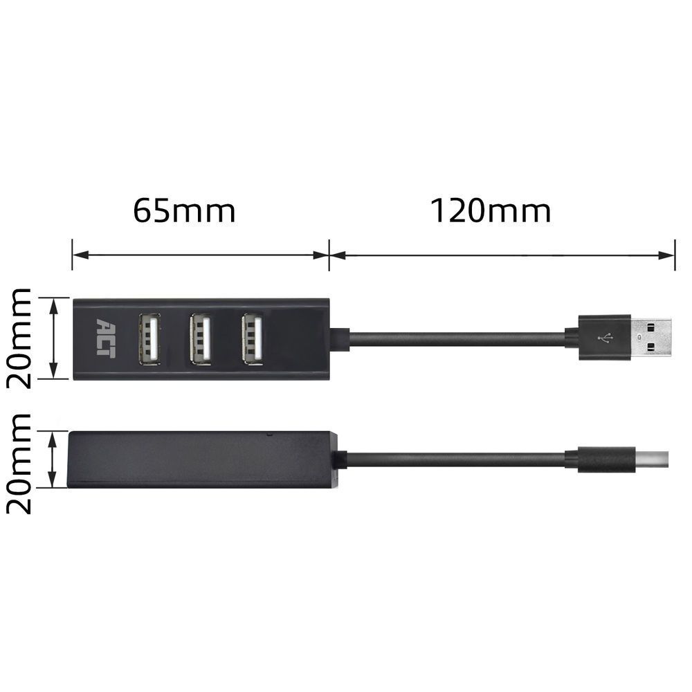 ACT AC6205 4-portos USB 2.0 HUB Black