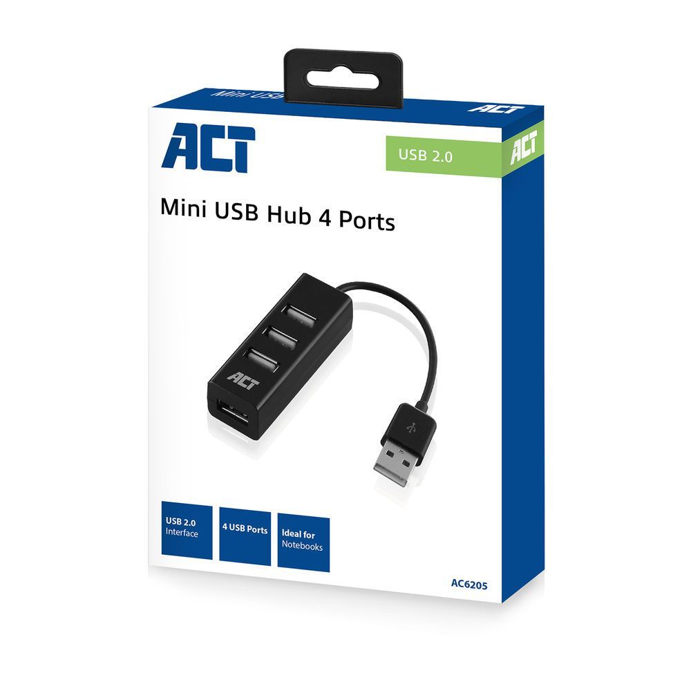 ACT AC6205 4-portos USB 2.0 HUB Black