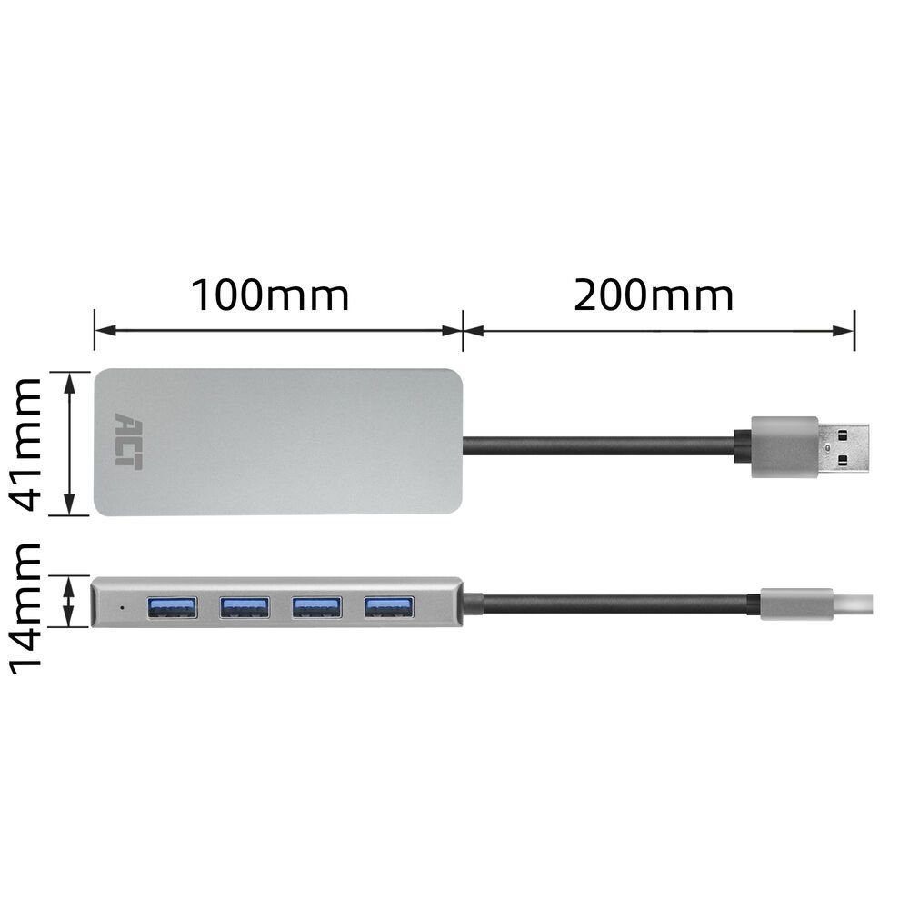 ACT AC6121 4-portos USB3.0 HUB Grey