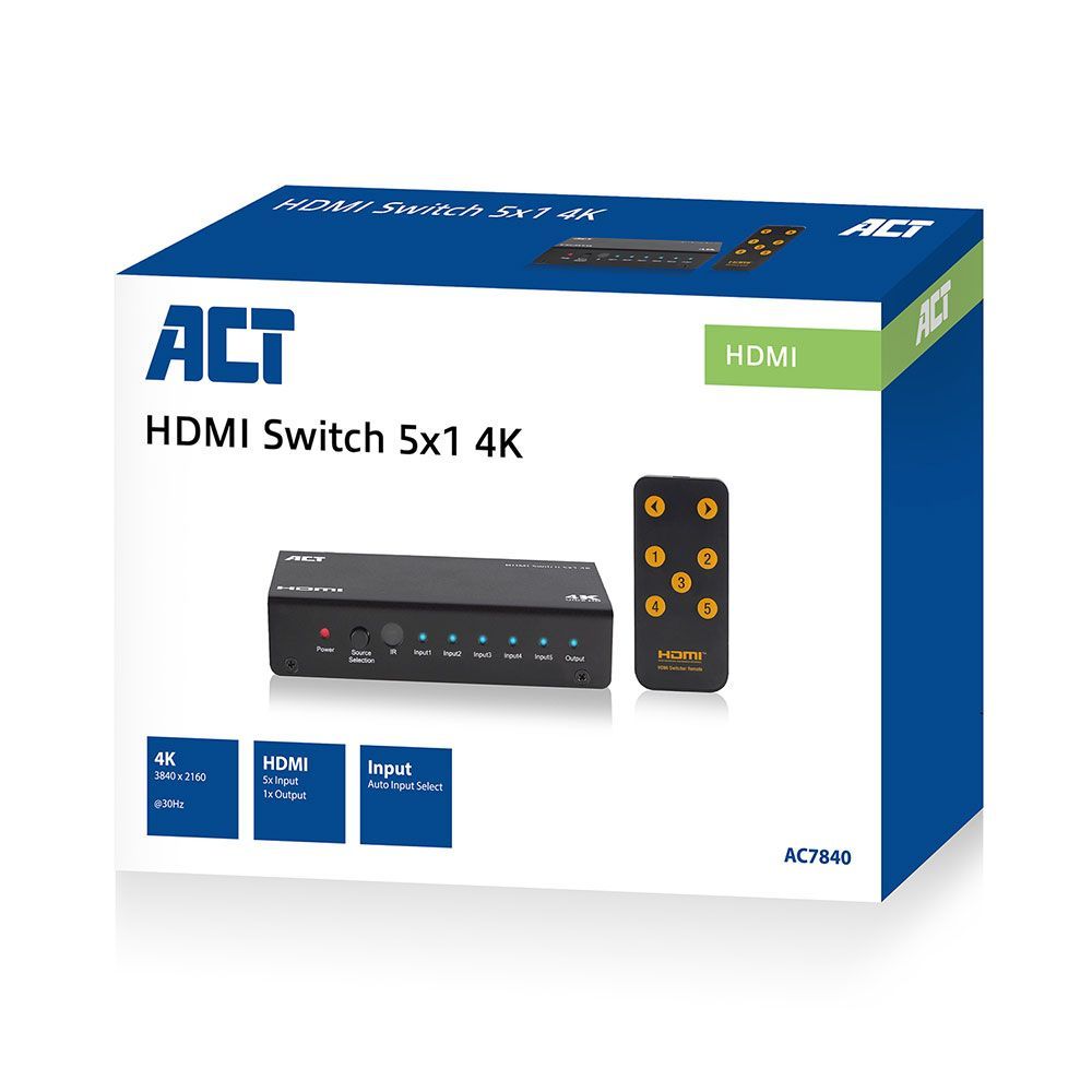 ACT AC7840 5x1 HDMI Switch 4K