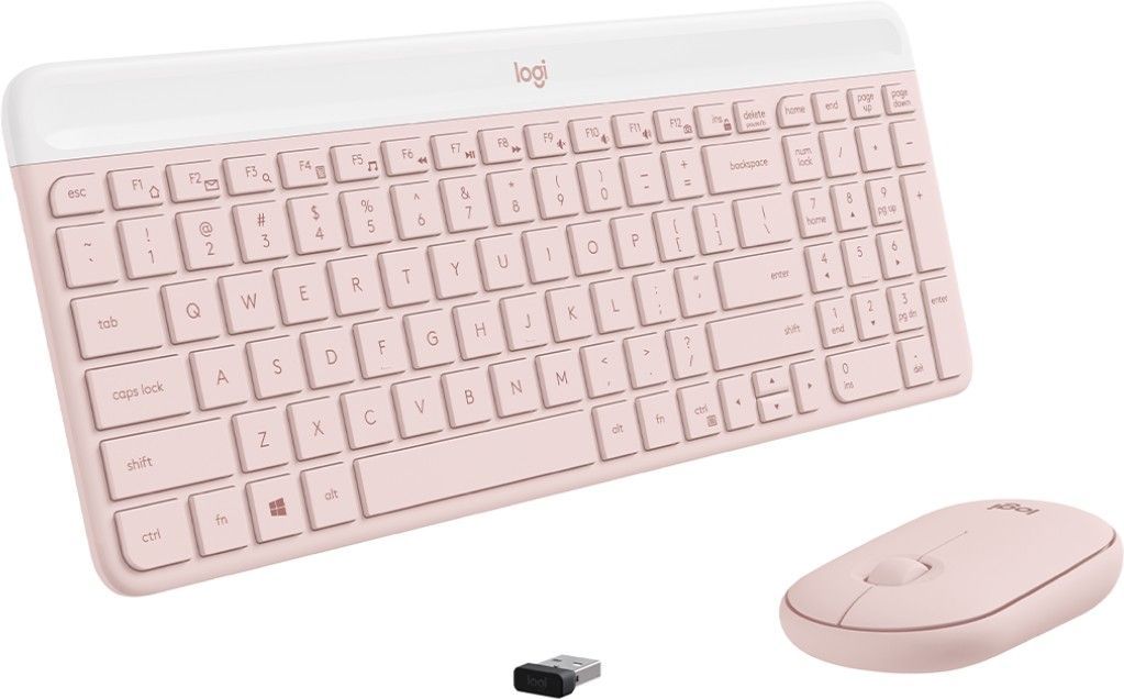 Logitech MK470 Slim Wireless Keyboard and Mouse Combo Rose US