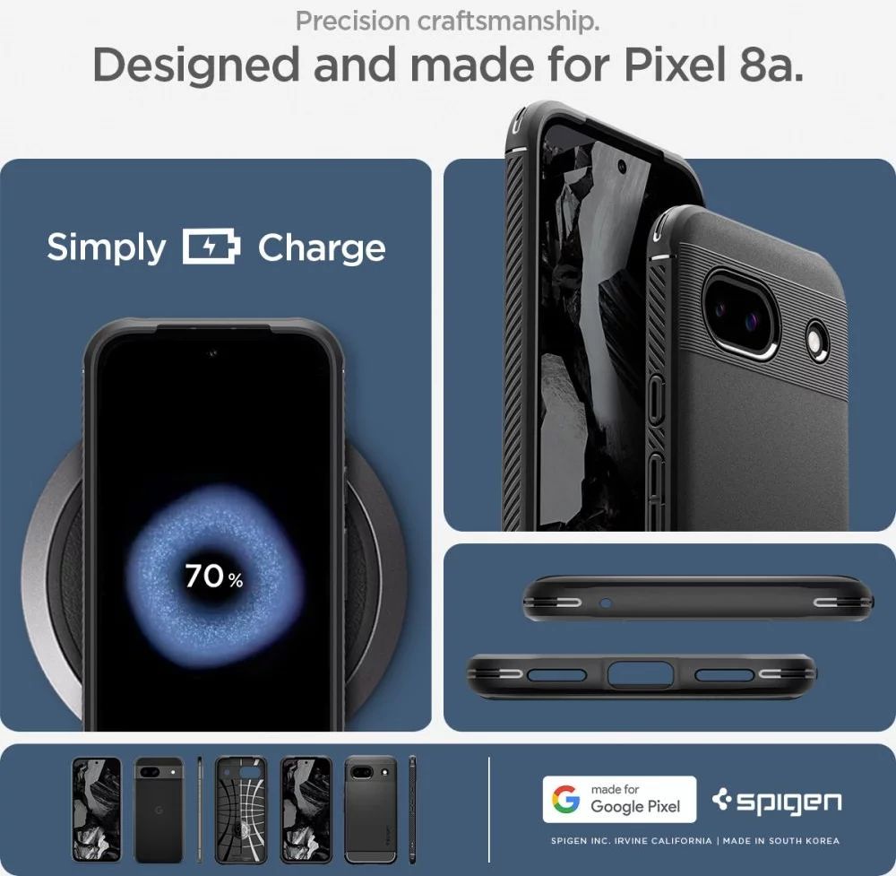 Spigen Rugged Armor for Google Pixel 8a Matte Black