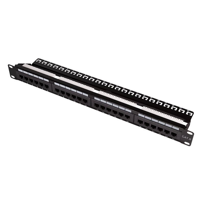 Logilink NP0004A Cat.6 Patch Panel 24-port UTP 180° punch down PrimeLine