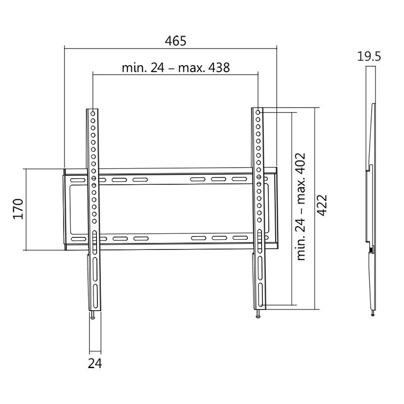 Logilink BP0009 32"–55" TV Wall Mount Fixed Black