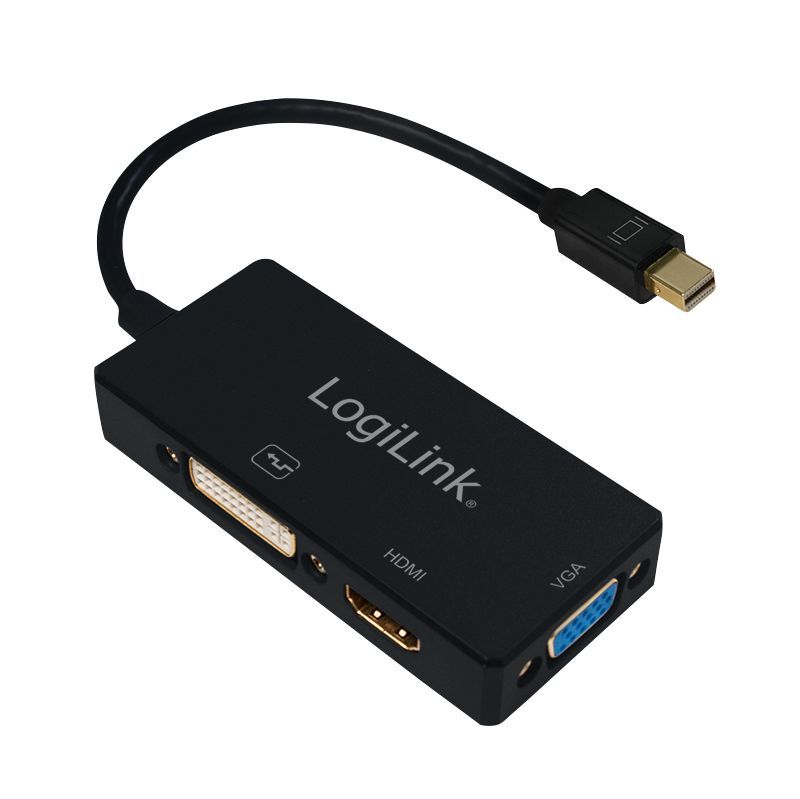 Logilink CV0110 4K miniDisplayPort to DVI/HDMI/VGA Converter Black