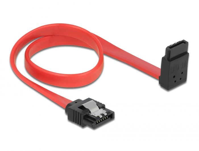 DeLock SATA 3 F/F adatkábel 0,3m 90° Red