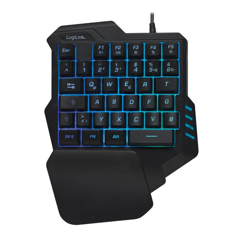 Logilink Illuminated one-hand gaming keyboard Black